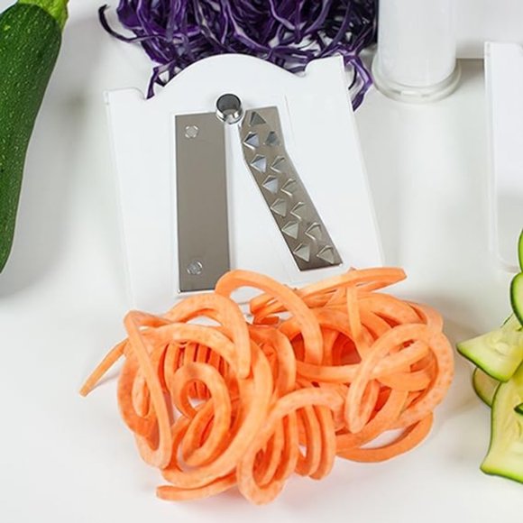 Paderno World Cuisine 3 Steel Blade Vegetable Slicer/Spiralizer, Counter-Mounted - Picture 3 of 13